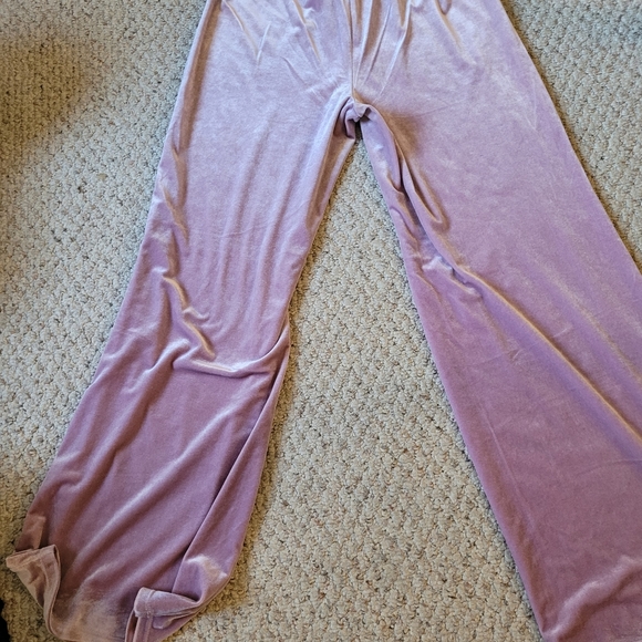 Pink Velvet Wide Leg Pants Size Medium By Victoria Secret - Picture 6 of 10